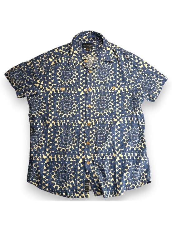 Lucky Brand Other - 🐟 Lucky Brand Blue Floral Hawaiian Short Sleeve Shirt Small